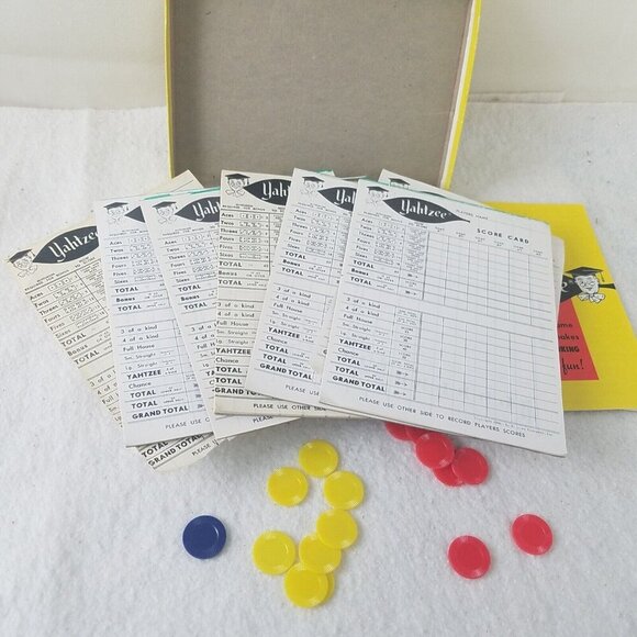 1972 Vintage Yahtzee Score Sheets Cards tokens rules booklet multiple pads - Picture 3 of 8
